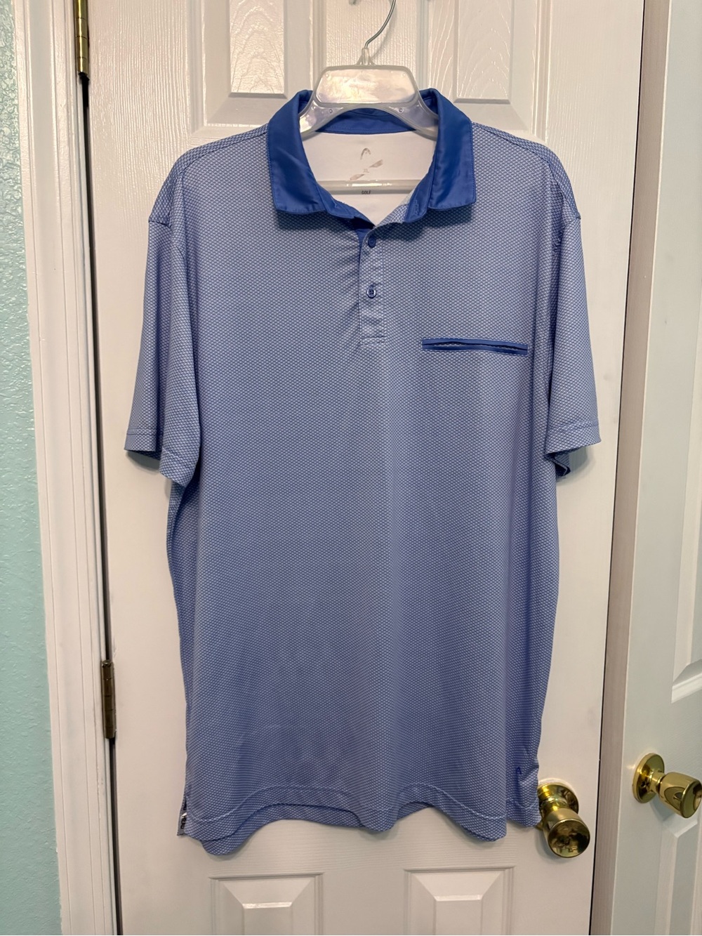 Head Comfort Men's Golf soft collared Polo White Baby Blue Size extra Large XL